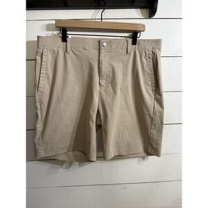 Rhoback‎ Men's Tan Khaki Looper Delta Shorts Size 38" Golf Shorts 8" inseam